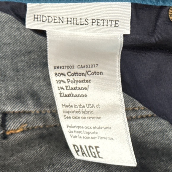 PAIGE Hidden Hills Petite Carson Bootcut Dark Wash Jeans Size 33/ 31 Inch Inseam - Picture 10 of 13